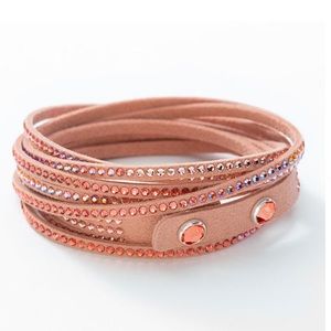 Touchstone crystal wrap star bracelet in Peach